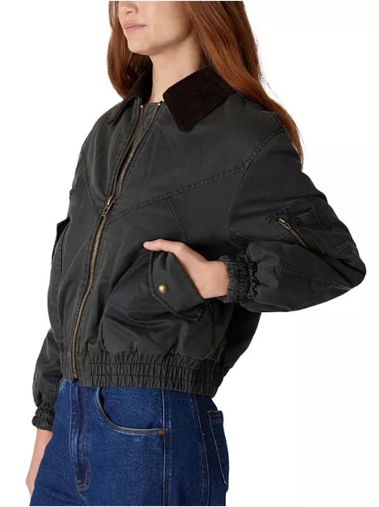 Blank NYC Jackets & Blazers - Blank NYC Dark Green Bomber Jacket with Corduroy Collar - Women